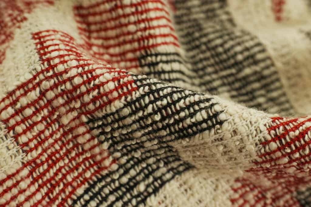 Closeup of a woven blanket